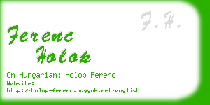 ferenc holop business card